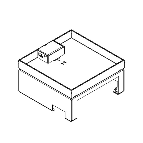 Produktbild UBD 212 251  -  Unterflur-Bodendose UBD 210 inkl. Deckel mit Kante, geschlossen, 25mm Vertiefung und 1 Schnurauslass